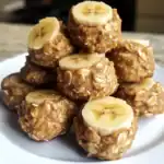 Banana oatmeal energy bites for healthy snacks, no-bake nutritious dessert, and vegan protein bites. Easy homemade snack recipe, perfect for on-the-go energy boost.