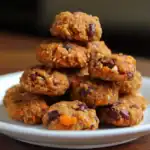 Crunchy homemade veggie and bean vegan falafel bites on a white plate, close-up, delicious and healthy snack, vegetarian appetizer, Waggy Chef.