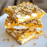Butterscotch oat bars with creamy white filling and crunchy oat topping, perfect for sweet snacking or dessert. Easy to prepare, delicious, and ideal for sharing.