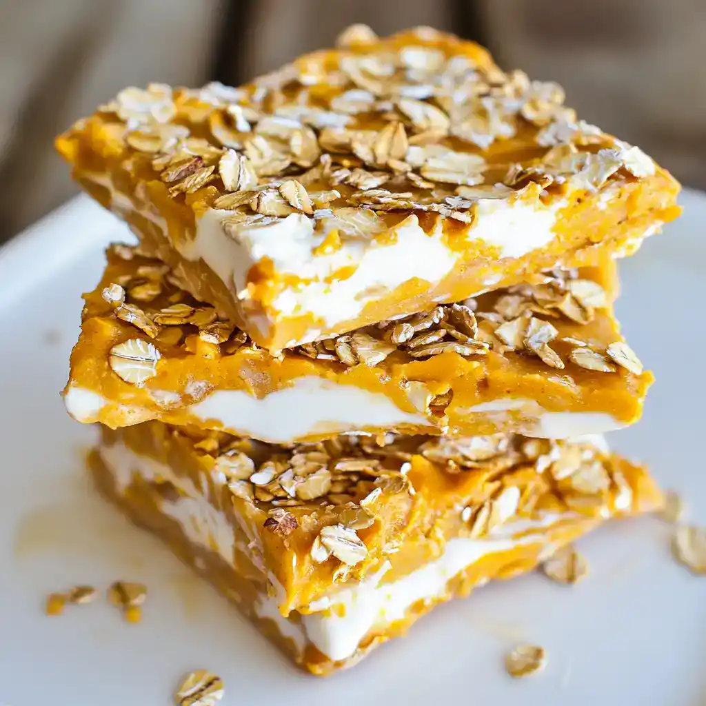 Butterscotch oat bars with creamy white filling and crunchy oat topping, perfect for sweet snacking or dessert. Easy to prepare, delicious, and ideal for sharing.